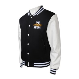 Z496   Custom baseball jacket men's matching collar matching cuffs matching shirt edge Logo baseball jacket store black contrast white Z496   Custom baseball jacket men's matching collar matching cuffs matching shirt edge Logo baseball jacket store black contrast white